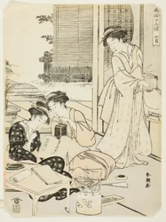 De zesde maand (Rokugatsu), uit de serie "Populaire gebruiken van de twaalf maanden (Fuzoku juni ko)"