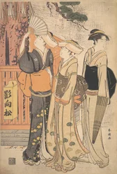 Drie vrouwen aan de voet van een dennenboom, ca. 1790