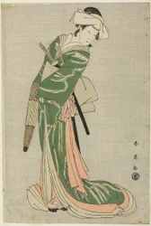 Acteur Nakamura Noshio II als Tonase in "Model voor Kana-kalligrafie: Treasury of the 47 Loyal Retainers" ("Kanadehon chûshingura")