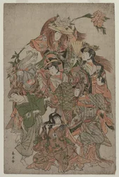 Iwai Hanshiro IV in een Dans van Zeven Veranderingen