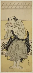 De acteur Asao Tamejuro I als dronken Gotobei in het toneelstuk Yoshitsune Koshigoe Jo, opgevoerd in het Ichimura Theater in de negende maand, 1790