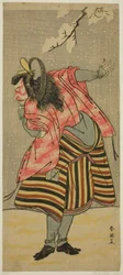 De acteur Ichikawa Danjuro V als Hei Shinno Masakado in het toneelstuk Hana no O-Edo Masakado Matsuri, opgevoerd in het Ichimura Theater in de Elfde Maand, 1789