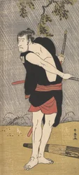 De acteur Ichikawa Komazo II in de rol van Ono Sadakuro, ca. 1790