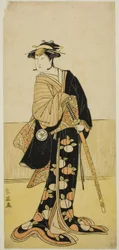 De acteur Iwai Hanshiro IV als Tonase () in het toneelstuk Kanadehon Chushingura (), opgevoerd in het Kiri Theater () in de achtste maand, 1787 ()