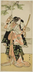 De acteur Segawa Kikunojo III als Lady Tomoe (Tomoe Gozen) in het toneelstuk Yasa Gumbai Miyako no Jindori, Opgevoerd in het Miyako Theater in de Elfde Maand, 1793