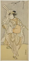 De acteur Segawa Kikunojo III als Osaku in het toneelstuk Sayo no Nakayama Hiiki no Tsurigane, Opgevoerd in het Nakamura Theater in de Elfde Maand, 1790