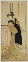 De acteur Segawa Kikunojo III als Otoma () in het toneelstuk Sayo no Nakayama Hiiki no Tsurigane (), Opgevoerd in het Nakamura Theater () in de Elfde Maand, 1790 ()