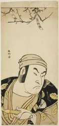 Portret buste van acteur Onoe Matsusuke I, misschien als de koeherder in "Genji in lange mouwen op de berg Otoko" ("Otokoyama furisode Genji")