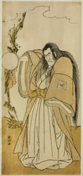 De acteur Ichikawa Danzo IV als Shutokuin in het toneelstuk Tokimekuya O-Edo no Hatsuyuki, opgevoerd in het Morita Theater in de Elfde Maand, 1780