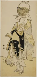 De acteur Ichikawa Yaozo III als Shiragiku in de danssequentie "Shinobu Uri" in het toneelstuk Hatsuhana Mimasu Soga, opgevoerd in het Nakamura Theater in de eerste maand, 1785
