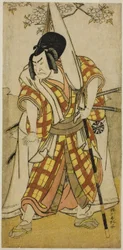 De acteur Nakamura Nakazo I als Matsuo-maru in het toneelstuk Sugawara Denju Tenarai Kagami, opgevoerd in het Morita Theater in de derde maand, 1780