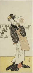 De acteur Osagawa Tsuneyo II, mogelijk als Misao Gozen, in het toneelstuk Chiyo no Hajime Ondo no Seto (Begin van de Eeuwigheid: De Ondo Straat in de Seto Binnenzee) (), Opgevoerd in het Kiri Theater vanaf de Zevenentwintigste Dag van de Zevende Maand, 178
