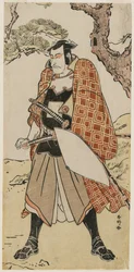 Ichikawa Danjuro V als een Reizende Krijger, eind 1780s