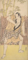 De tweede Ichikawa Komazo als een man in een dramatische houding