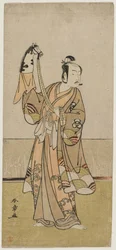 Bando Hikosaburo III met een handpop, midden 1770s