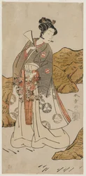 Ichikawa Monnosuke II als tempelpagina