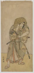 Kabuki Acteur Nakamura Nakazo I als een Samoerai in Vermomming, Edo periode, midden 1770s