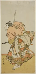 De acteur Nakamura Nakazo I als Chinzei Hachiro Tametomo in het stuk Hana-zumo Genji Hiiki, uitgevoerd in het Nakamura Theater in de elfde maand, 1775