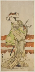 De acteur Onoe Kikugoro I als Tonase in het stuk Kanadehon Chushin Nagori no Kura, uitgevoerd in het Nakamura Theater in de negende maand, 1780