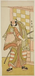 De Acteur Sawamura Sojuro III als Kobayashi no Asahina Saburo in het stuk Kuruwagayoi Komachi Soga, uitgevoerd in het Nakamura Theater in de tweede maand, 1781