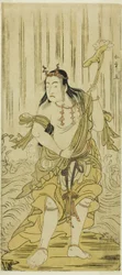 De Acteur Sawamura Sojuro III als Kongara Doji in het stuk Kitekaeru Nishiki no Wakayaka, uitgevoerd in het Nakamura Theater in de elfde maand, 1780
