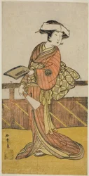 De Acteur Yamashita Kinsaku II als Oishi (?) in het Toneelstuk Kanadehon Chushin Nagori no Kura (?), Opgevoerd in het Nakamora Theater (?) in de Negende Maand, 1780 (?)