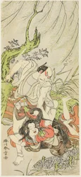 De acteurs Matsumoto Koshiro II als Yoemon en Yoshizawa Sakinosuke III als Kasane, zijn vrouw