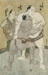 Het Worstelen tussen de Komosubi van de Oostelijke Groep, Uzugafuchi Kan