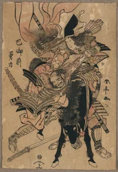 De machtige Tomoe Gozen, ca. 1810 (kleurenhoutsnede)