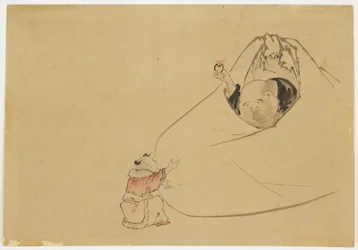 Hotei Biedt een Brandend Juweel aan een Kleine Jongen