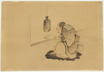 Geleerde die bij een raam leest, ca. 1850