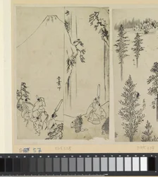 Ruiter met gevolg en de begroeting van daimyo