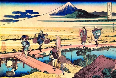 36 uitzichten op de berg Fuji, Japan: uitzicht op Nakahara in de provincie Sagami, Japan