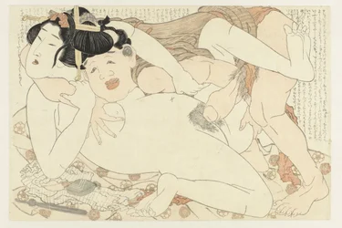 Badhuis bediende en naakte vrouw