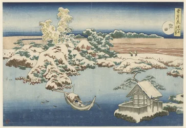 De Sumida rivier in sneeuw