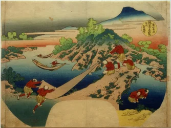 De rivier Minobu in de provincie Kai