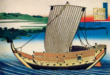 Uit de serie Honderd Gedichten door Honderd Dichters: Fujiwara no Toshiyuki, c1830