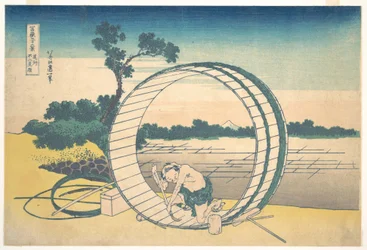 Fujimigahara in de provincie Owari (Bishū Fujimigahara), uit de serie „Zesendertig gezichten op de berg Fuji“ (Fugaku sanjūrokkei)