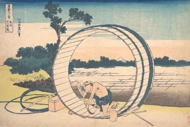 Fujimigahara in de provincie Owari Bishu Fujimigahara, uit de serie Zesendertig Zichten, ca. 1830-32