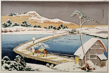 Japans landschap - prent door Hokusai