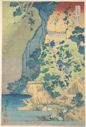 De Kiyotaki Kannon-waterval bij Sakanoshita aan de Tōkaidō (Tōkaidō Sakanoshita Kiyotaki Kannon), uit de serie „Een rondreis langs watervallen in verschillende provincies“ (Shokoku taki meguri)