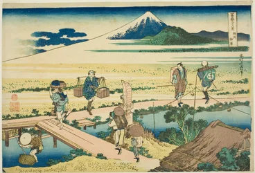 Nakahara in de Provincie Sagami (Soshu Nakahara), uit de serie "Zesendertig Zichten op de Berg Fuji (Fugaku sanjurokkei)"