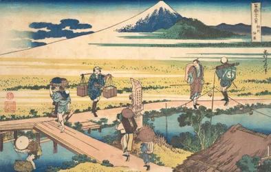 Nakahara in de provincie Sagami Soshu Nakahara, uit de serie Zesendertig Zichten op M..., ca. 1830-32