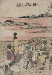 Nihonbashi, uit de serie Ontwerpen van de Drieënvijftig Stations van de Tokaido