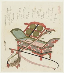 Paardenstaarthaar; Umanosu (titel op object); Een serie met paarden (serietitel); Umazukushi (serietitel op object)