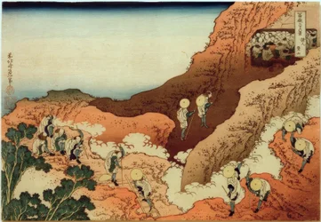 Pelgrims beklimmen de berg Fuji
