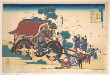 Gedicht van Kanke (Sugawara Michizane), uit de bundel „Honderd gedichten uitgelegd door de verpleegster“ (Hyakunin isshu uba ga etoki)