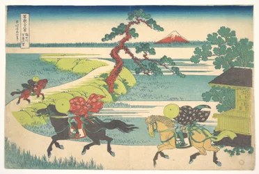 Het dorp Sekiya aan de Sumida-rivier (Sumidagawa Sekiya no sato), uit de serie „Zesendertig gezichten op de berg Fuji“ (Fugaku sanjūrokkei)