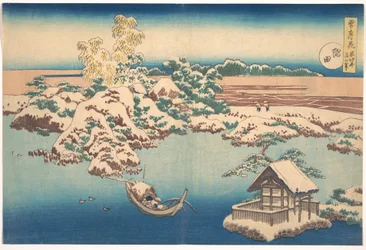 Sneeuw op de Sumida-rivier (Sumida), uit de serie „Sneeuw, maan en bloemen“ (Setsugekka)