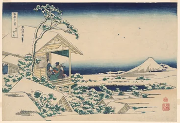 Sneeuwerige ochtend van Koishikawa (Koishikawa yuki no ashita), uit de serie "Zesendertig Zichten op de Berg Fuji (Fugaku sanjurokkei)"